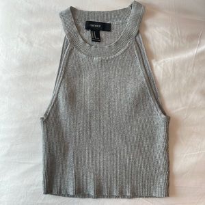 Grey Forever 21 Sweater Knit Halter Crop